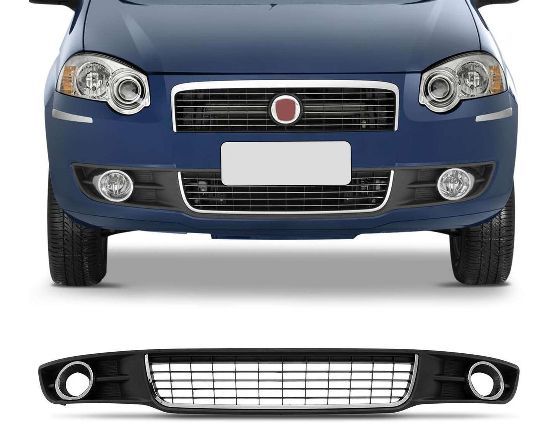 Grade Pára-Choque Siena Moldura Cromada com Milha (2008 2009 2010 2011) - BLAWER