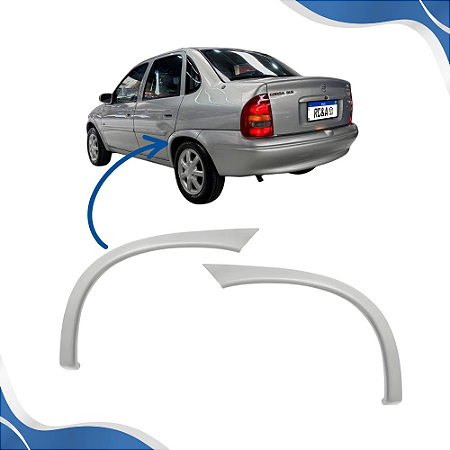 Moldura do Para-lama Traseiro Corsa Sedã para Pintura (1994 1995 1996 1997 1998 1999 2000 2001 2002) - BLAWER