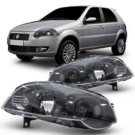 Farol Palio Locker Cromado Canhão Preto 2009/2012 AUTOMOTIVE