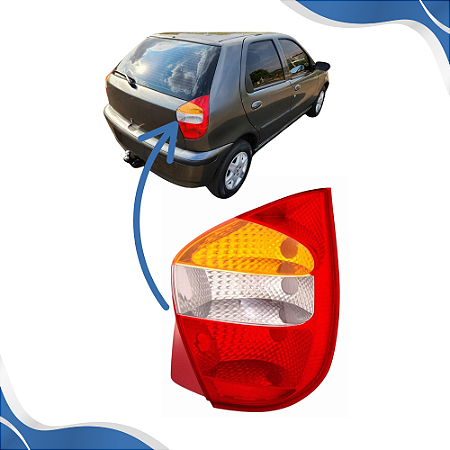 Lanterna Traseira Palio Tricolor Carcaça Vermelha 2001 2002 2003 MG