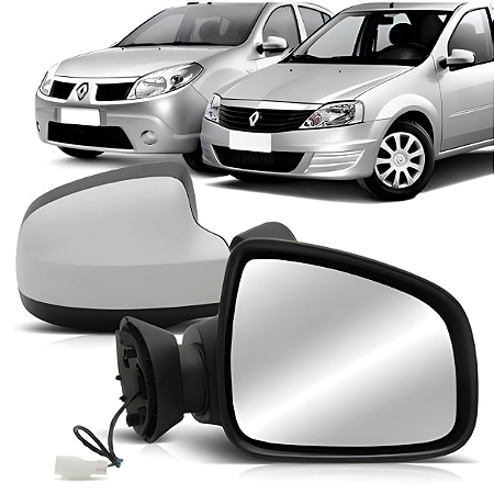 Retrovisor Logan/Sandero Elétrico Cromado 2011/2013 FICOSA