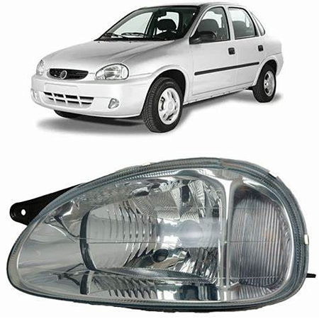 Farol Corsa Carcaça Preta Molde Preto (2000/2010) - ARTEB