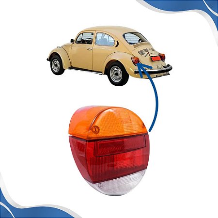 Lente Lanterna Traseira Fusca Fafa Tricolor 1979 1980 1981 1982 1983 1984 1985 1986 1987 1988 1989 1990 1991 1992 1993 1994 1995 1996 AMG