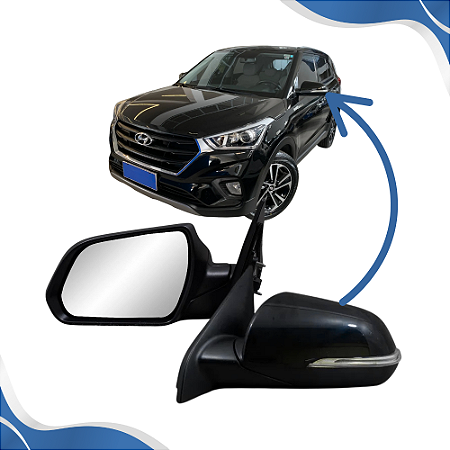 Retrovisor Externo Creta Elétrico com Pisca (2016 2017 2018 2019 2020 2021) - Original METAGAL