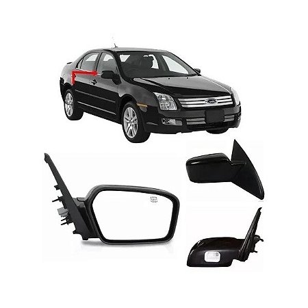 Retrovisor Fusion Elétrico C/Luz Cortesia Plug 6 Fios S/Capa C/Sensor - IMPORTADO
