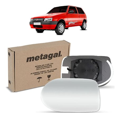 Lente Retrovisor C/base Uno Way/Economy 2010 2011 2012 2013 - METAGAL