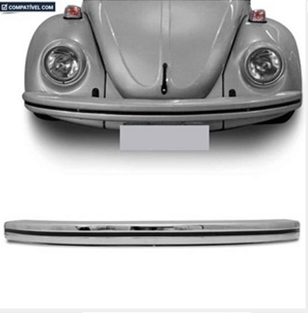 Lamina Cromada Dianteira Parachoque Fusca 1977 1978 1979 1980 1981 1982 1983 1984 1985 1986 - DTS