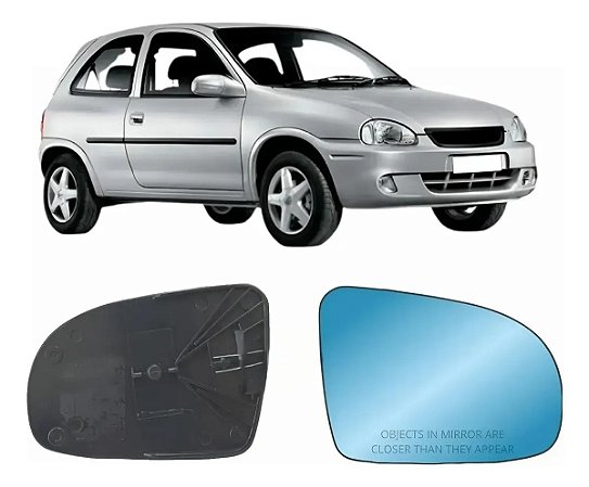 Lente Retrovisor Azul C/Base Corsa 1994 1995 1996 1997 1998 1999 2000 2001 - METAGAL