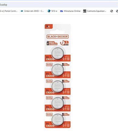 Bateria Moeda CR2016 3V Blister Com 1 Unidade Black+Decker