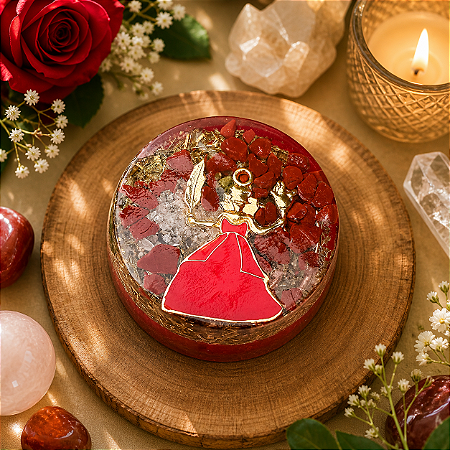 Orgonite redondo mini Iansã - Transmutação do velho estagnado e impulsiona para o novo que deve surgir