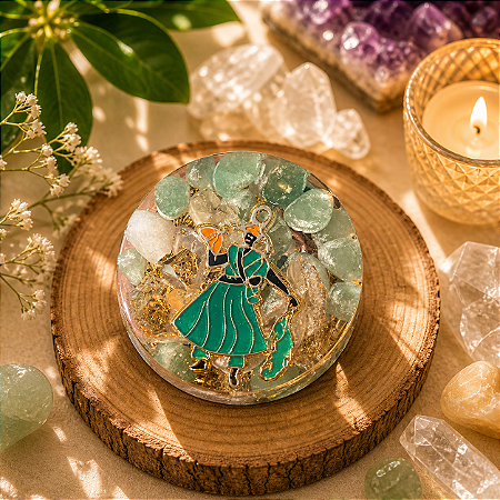 Orgonite redondo mini Oxóssi - Fartura e proteção