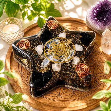 Orgonite Estrela Corte e Libertação de Laços Kármicos 12 x2cm