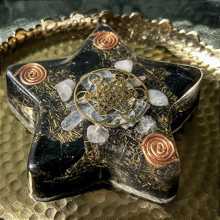 Orgonite Estrela Corte e Libertação de Laços  Kármicos 12 x2cm
