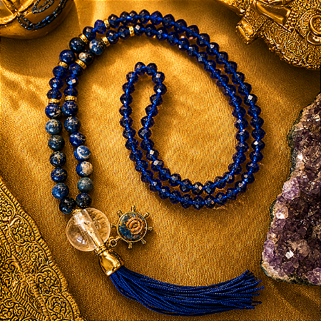 Japamala Sodalita com Orgonite Quartzo Azul - Clareza mental, melhor comunicação e intuição