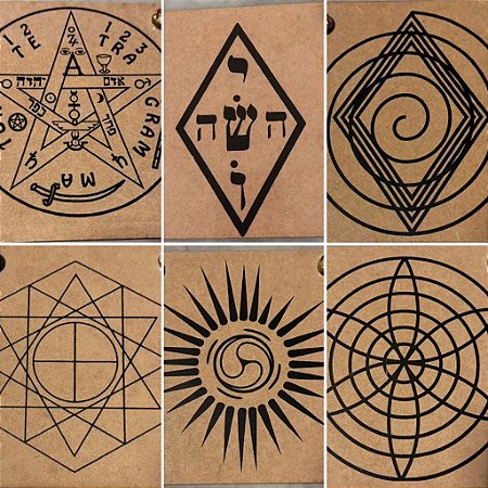 Kit 6 gráficos Radiônicos  - Yoshua, Harmonia, Energia Vital, Programador Físico, Espiral Cósmico e Tetragramaton