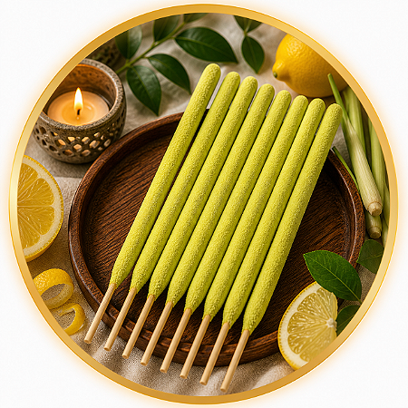 🍋 Incenso Triplo Artesanal de Citronela – Proteção, Clareza Mental e Vitalidade