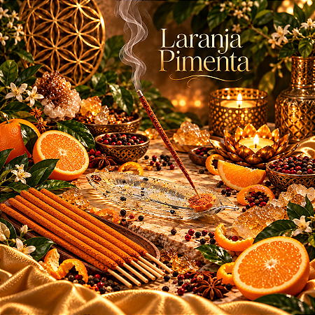 🍊 Incenso Triplo Artesanal de Laranja Pimenta – Alegria, Criatividade e Expansão