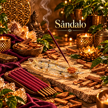 🕉️ Incenso Triplo Artesanal de Sândalo – Meditação, Sabedoria e Elevação Espiritual