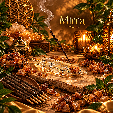 🌿 Incenso Triplo Artesanal de Mirra — proteção, espiritualidade e conexão com o divino