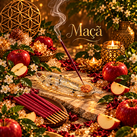 🍎 Incenso Artesanal Triplo de Maçã — prosperidade, renovação e magnetismo