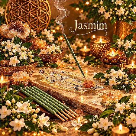 💖 Incenso Artesanal Triplo de Jasmim — amor, harmonia e elevação emocional