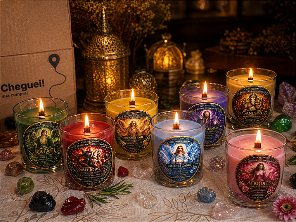 🌟 Kit Velas das 7 Egrégoras Sagradas – Orgonite Sirius