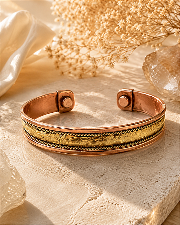 Pulseira Magnética de Cobre Orgonite Sirius - 100% detalhes Dourado