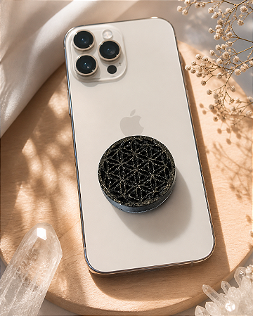 Orgonite Bloqueador de Radiação Flor da Vida - Para celulares e Tomadas - com Turmalina Negra