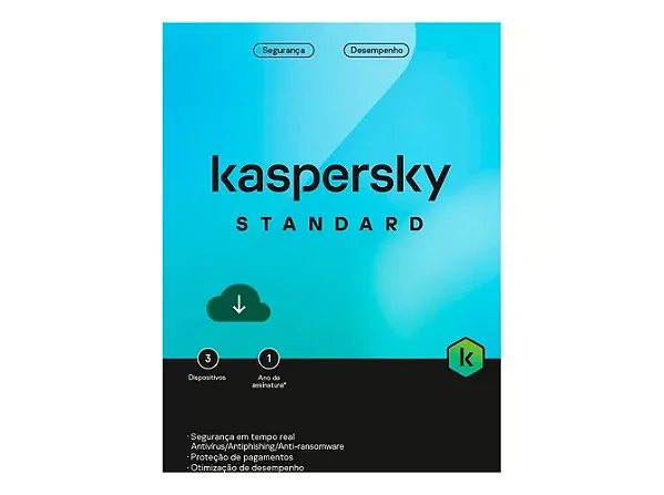 Antivírus Kaspersky Standard 3 dispositivos 12 meses ESD - KL1041KDCFS