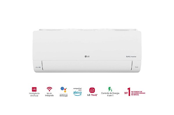 Ar Condicionado Split Inverter LG Hi-Wall Dual Voice 9000 BTUs Frio 220V - S3NQ09AA31A