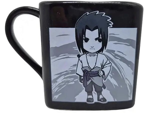 Caneca Quadrada Sasuke Uchiha Chibi - Naruto Shippuden - 220 ml - Clube Comix