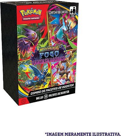 Combo de Booster Pokémon - ME02 Fogo Fantasmagórico - Copag