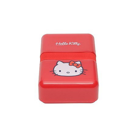 Marmita Fit Plástica HK Face Vermelha - 18 x 12 x 5,5 cm - 800 ml - 750 gr - Hello Kitty