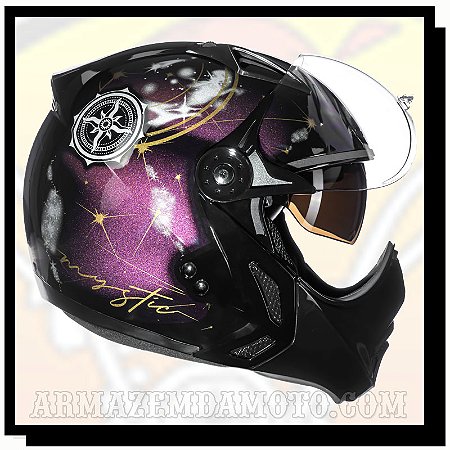 CAPACETE MIRAGE MYSTIC PRETO / CAMALEÃO