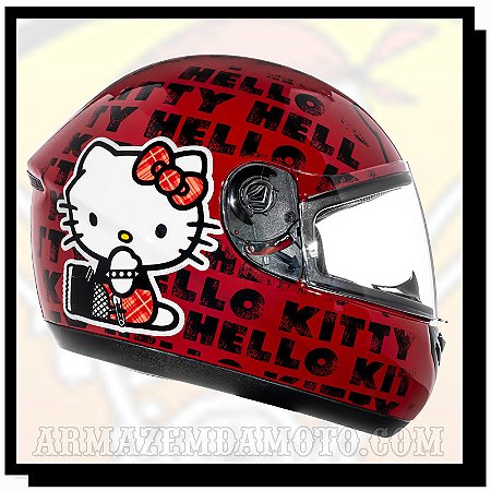 CAPACETE SPIKE HELLO KIT PUNK RED VERMELHO E PRETO