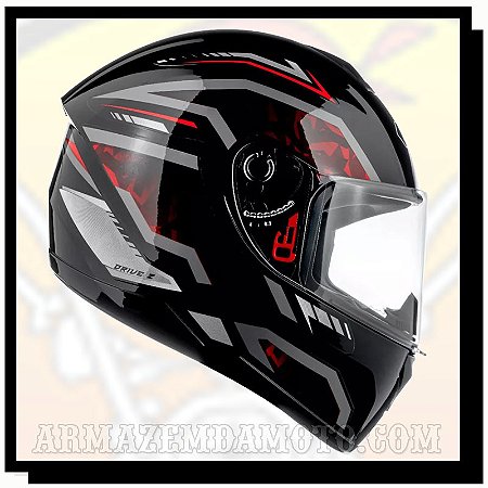 CAPACETE FLY DRIVE 2 HG PULSE PRETO / VERMELHO