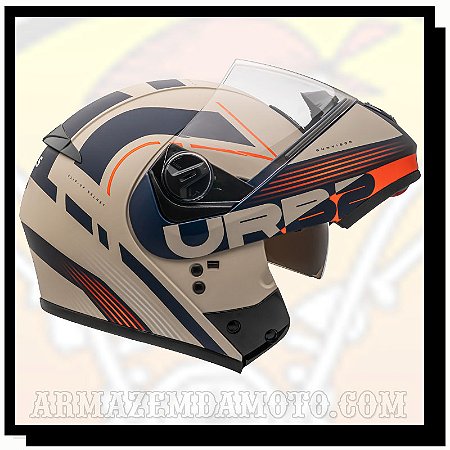 CAPACETE ESCAMOTEÁVEL U-RB2 CLUB DESERT FOSCO / ORANGE