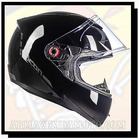 CAPACETE ICON 23 CLASSIC PRETO BRILHOSO