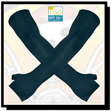 MANGUITO AZUL COM POLEGAR MANGOTE COM PROTEÇÃO SOLAR UV50+