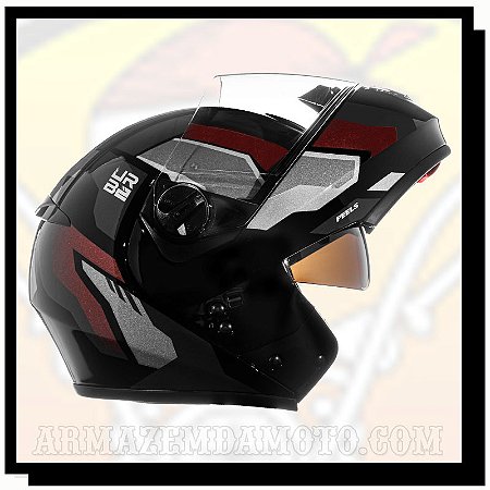 CAPACETE ESCAMOTEÁVEL U-RB2 HOLD PRETO / COBRE