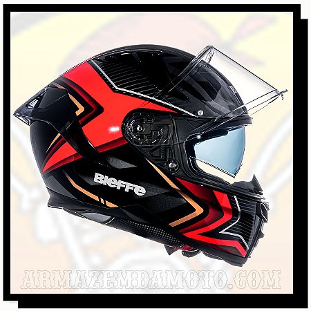 CAPACETE BIEFFE B-FAST STRAK PRETO / VERMELHO