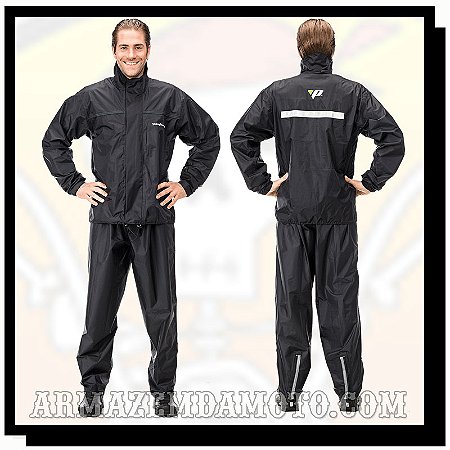CONJUNTO EM NYLON IMPERMEÁVEL COM GOLA PANTANEIRO