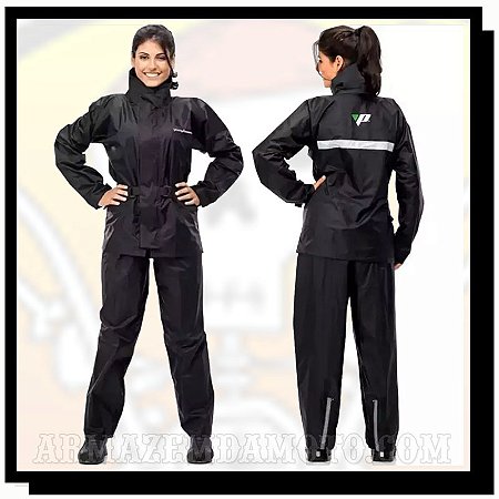 CONJUNTO EM NYLON IMPERMEÁVEL COM GOLA PANTANEIRO FEMININO