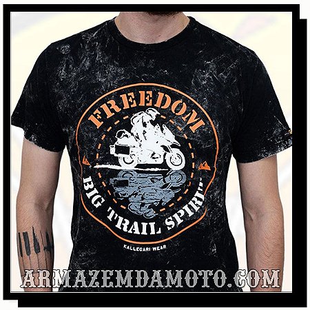 CAMISETA FREEDOM BIG TRAIL SPIRIT STONADA PRETA