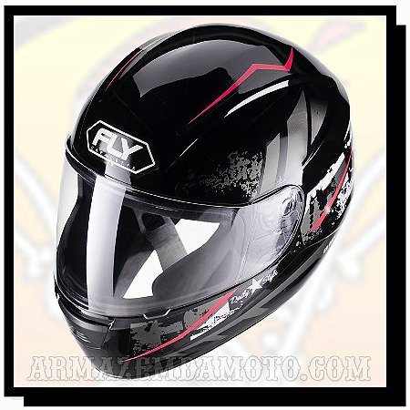 CAPACETE FLY F-9 CITY PRETO / VERMELHO