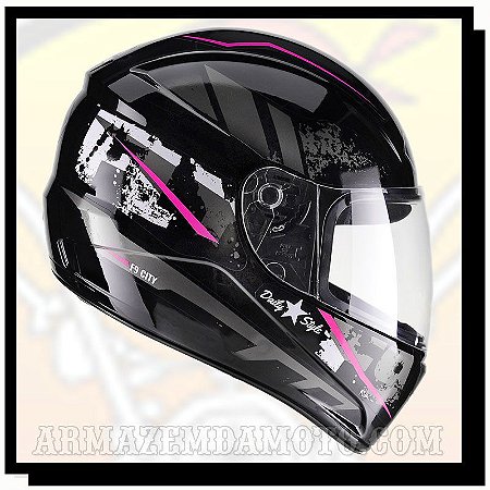 CAPACETE FLY F-9 CITY PRETO / ROSA