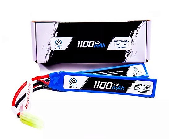 Bateria Lipo 7,4v 2s 2 Pack 1.100mah - LEÃO