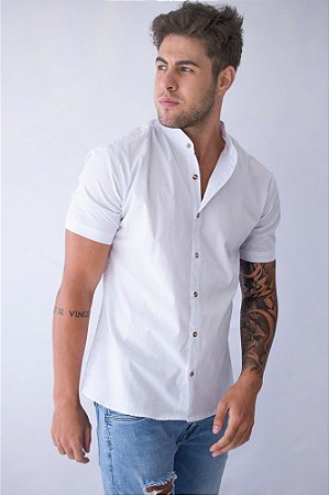 camisa branca masculina manga curta