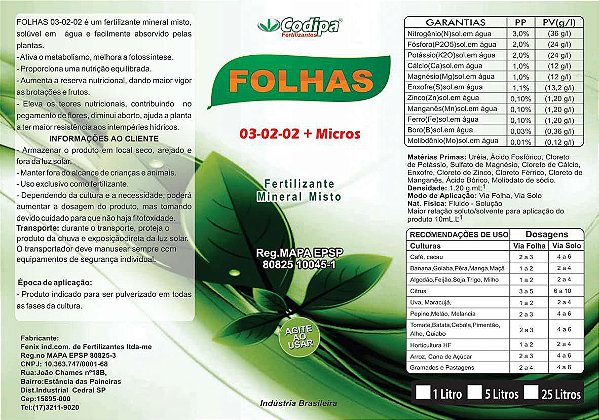 Codipa folhas