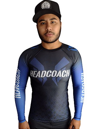 Rashguard Lycra HeadCoach Manga Longa Geometric Azul